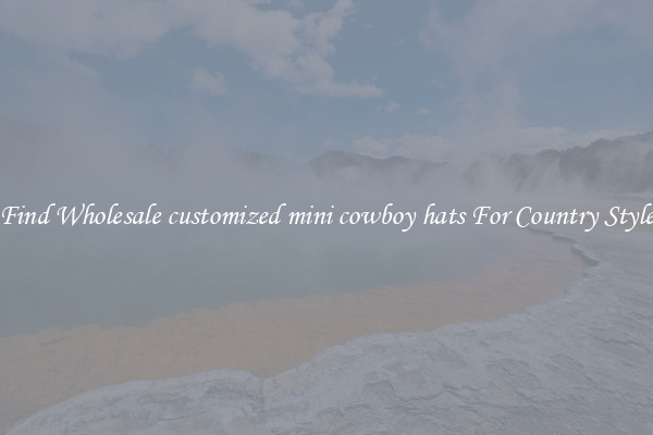 Find Wholesale customized mini cowboy hats For Country Style