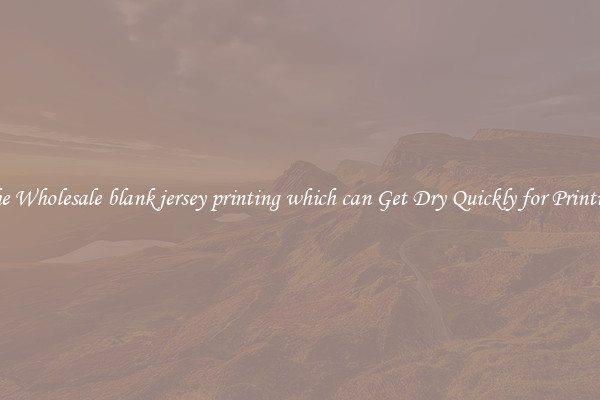 The Wholesale blank jersey printing which can Get Dry Quickly for Printing