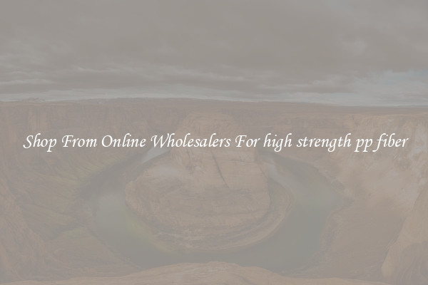 Shop From Online Wholesalers For high strength pp fiber