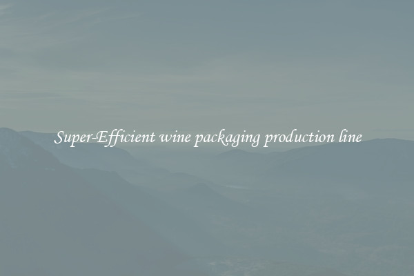 Super-Efficient wine packaging production line