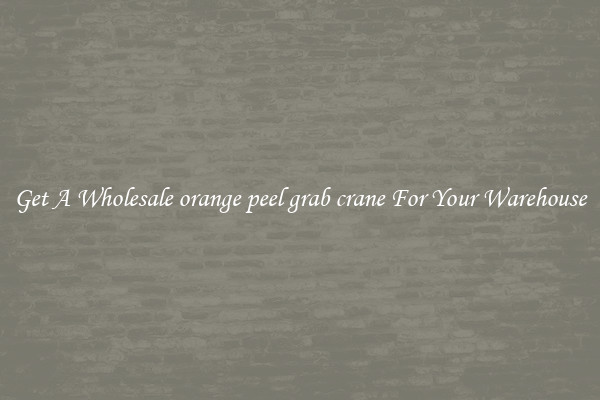 Get A Wholesale orange peel grab crane For Your Warehouse